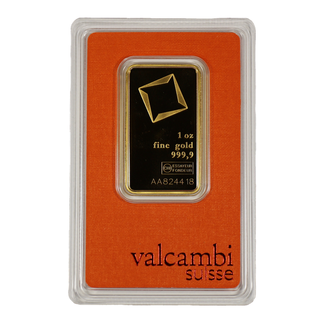 Product image 1 of 1 Ounce Valcambi Gold Bar