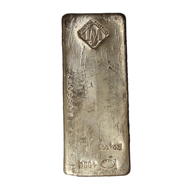 Product image 1 of 100 Ounce Johnson Matthey Silver Bar