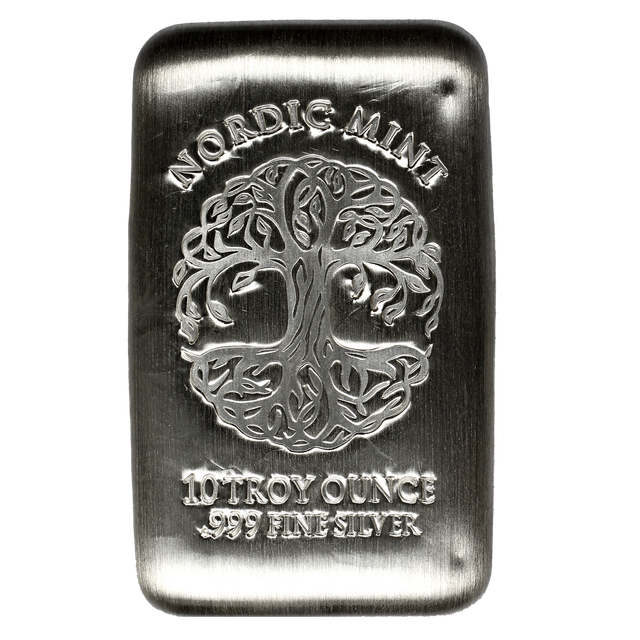 Product image 1 of 10 Ounce Nordic Mint Tree Silver Bar