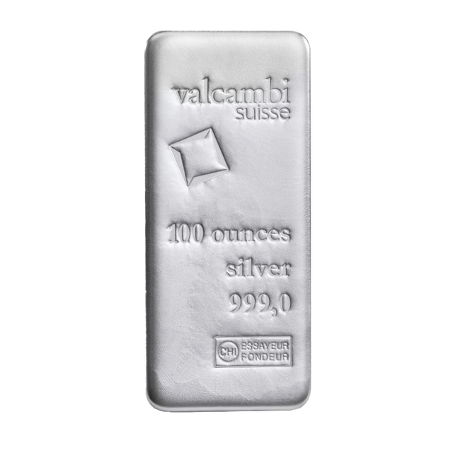 Product image 1 of 100 Ounce Valcambi Suisse Silver Bar