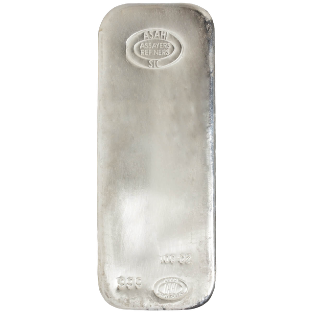 Product image 1 of 100 Ounce Asahi Refining Silver Bar