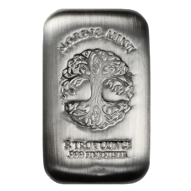 Product image 1 of 5 Ounce Nordic Mint Tree Silver Bar